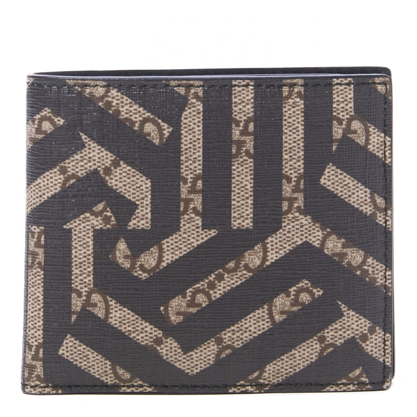 GG Supreme Monogram Caleido Compact Wallet Black