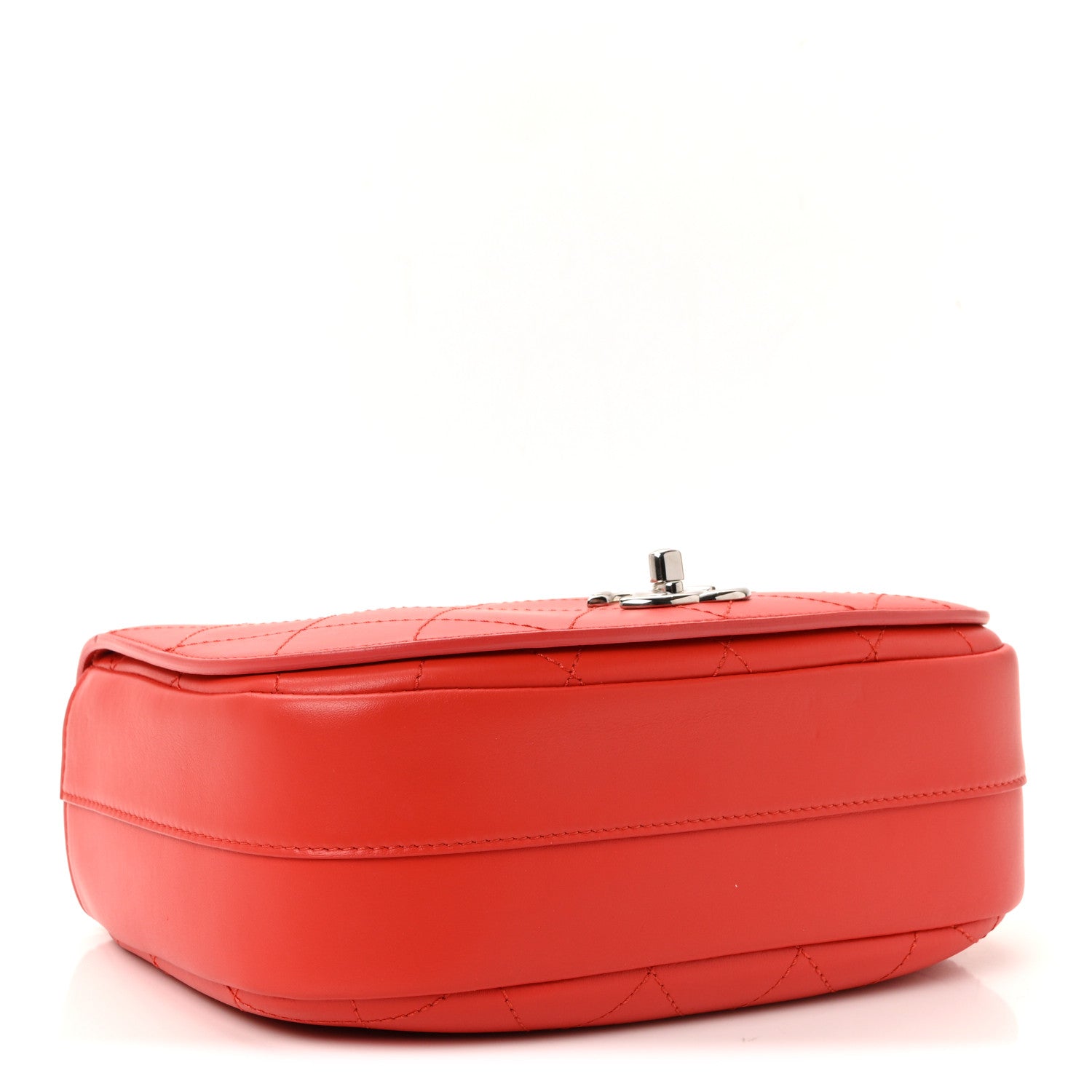 Chanel Calfskin Stitched Small Ring My Bag Flap Crossbody Red 4 of 10