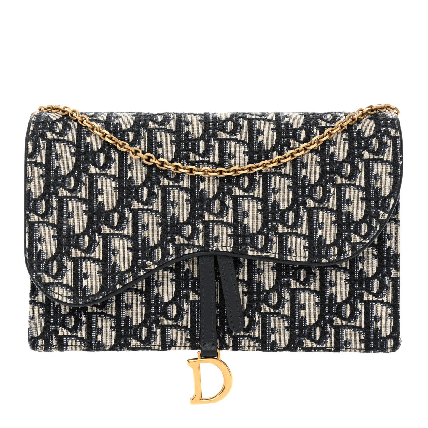 Oblique Saddle Chain Pouch Blue