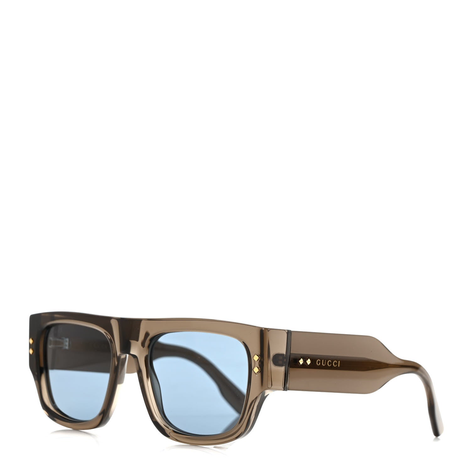 Gucci Acetate Square Frame Sunglasses GG1262S Green Blue 1 of 9