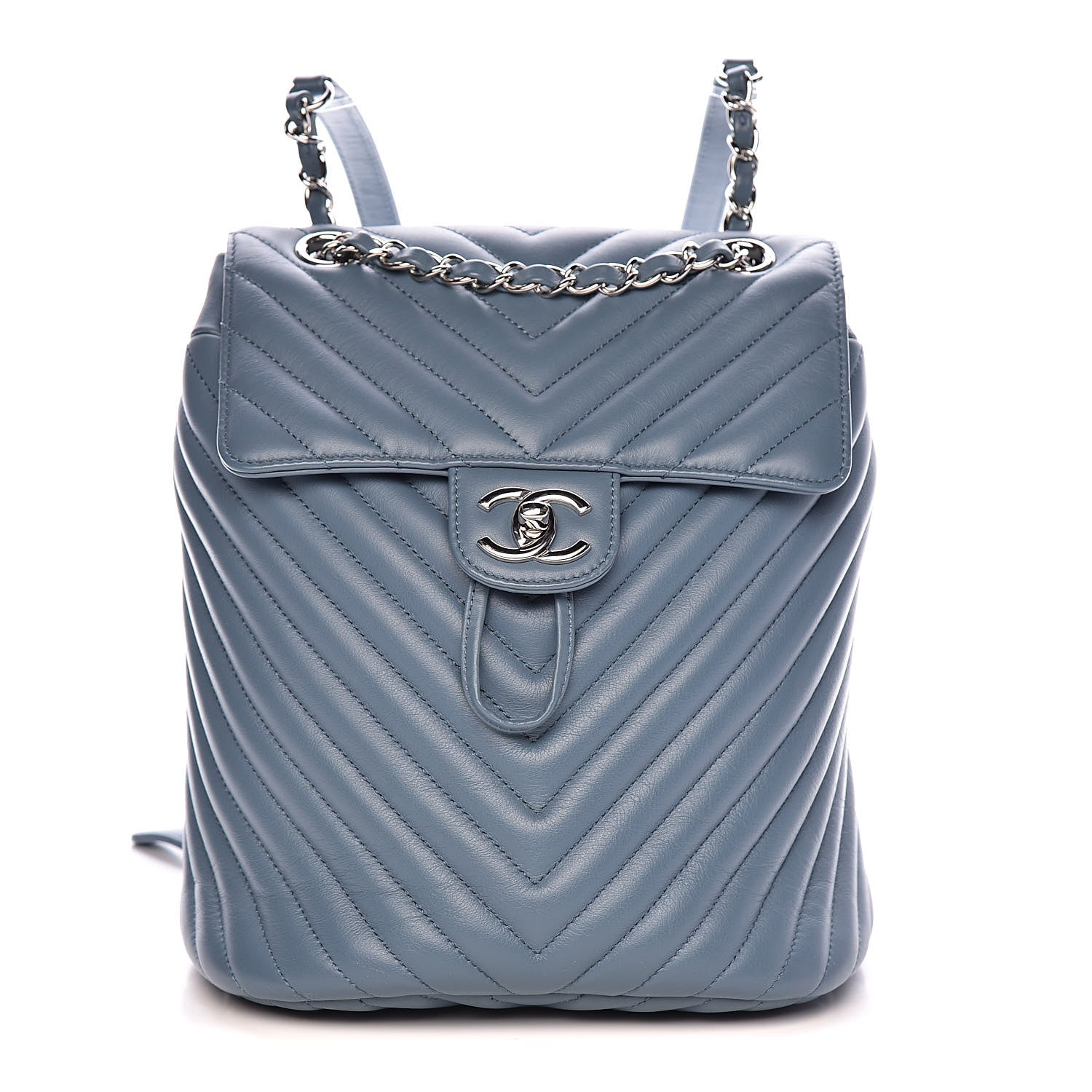 Chanel Lambskin Chevron Quilted Small Urban Spirit Backpack Light Blue 1 of 12