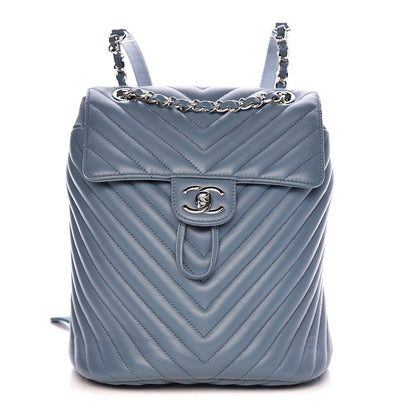 Chanel Lambskin Chevron Quilted Small Urban Spirit Backpack Light Blue 1 of 12