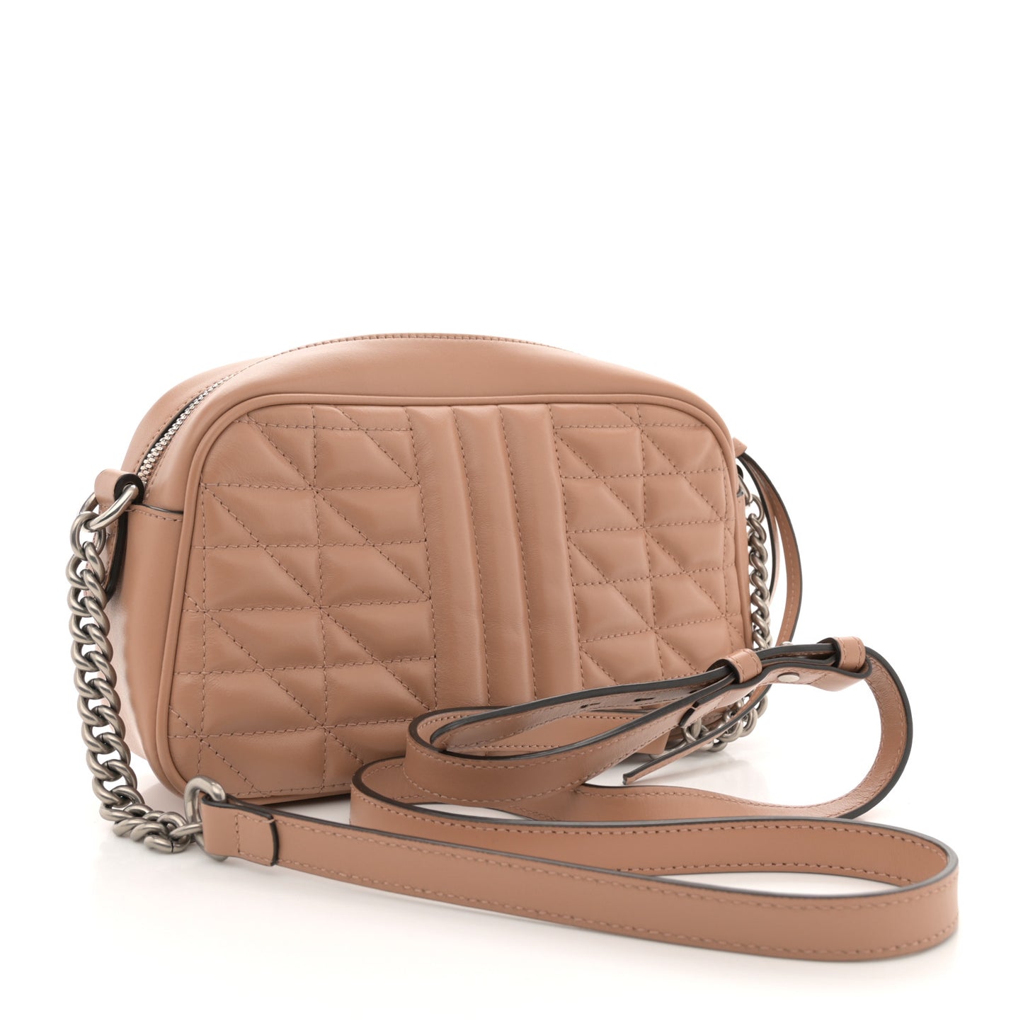 Calfskin Matelasse Aria Small GG Marmont Chain Shoulder Bag Camelia