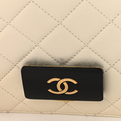 Chanel Sheepskin Quilted Beauty Lock Flap White 14 of 19