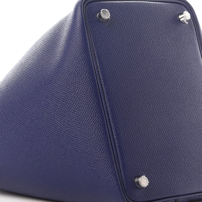 Hermes Epsom Tressage De Cuir Picotin Lock 18 PM Bleu Encre Brique Black 7 of 9