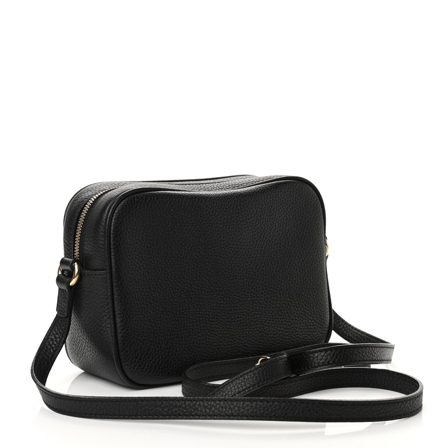 Pebbled Calfskin Small Soho Disco Bag Black