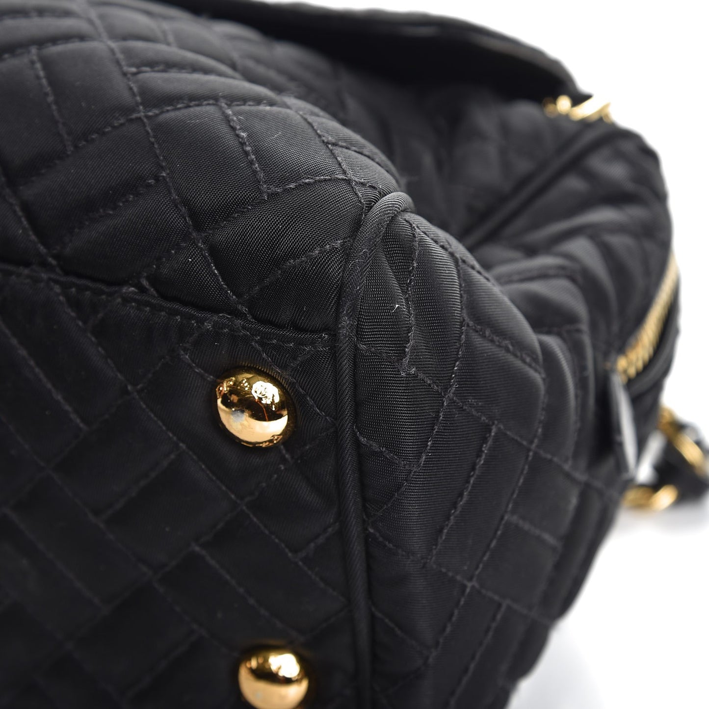 Nylon Tessuto Impuntu Quilted Flap Black