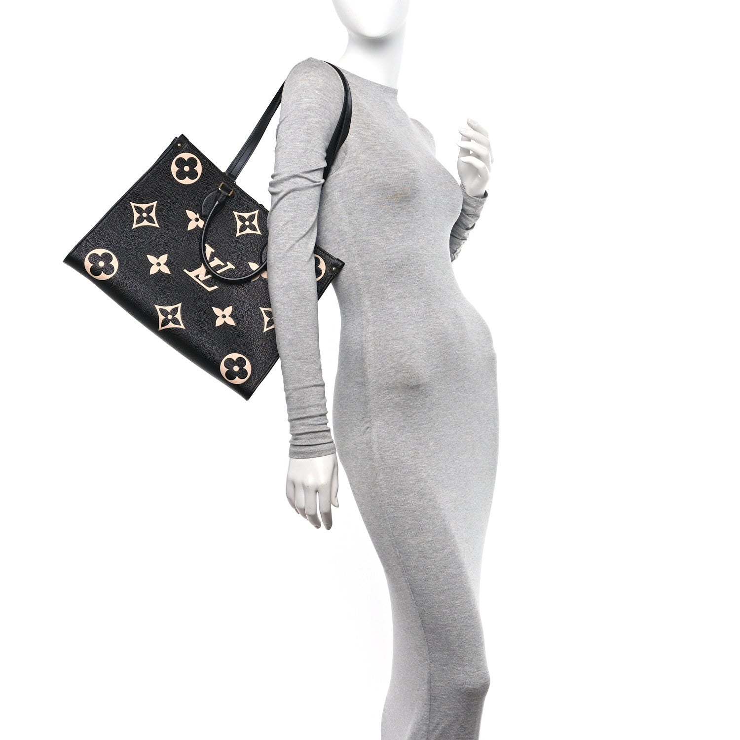 Louis Vuitton Empreinte Monogram Giant Onthego MM Black Beige 2 of 9