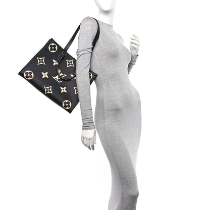 Louis Vuitton Empreinte Monogram Giant Onthego MM Black Beige 2 of 9