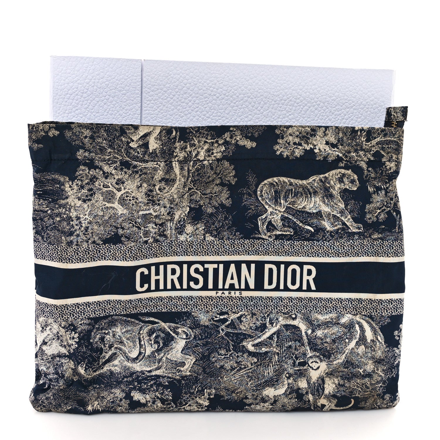 Christian Dior Technical Fabric Toile De Jouy Reverse Diortravel Zipped Pouch Blue Multicolor 10 of 10