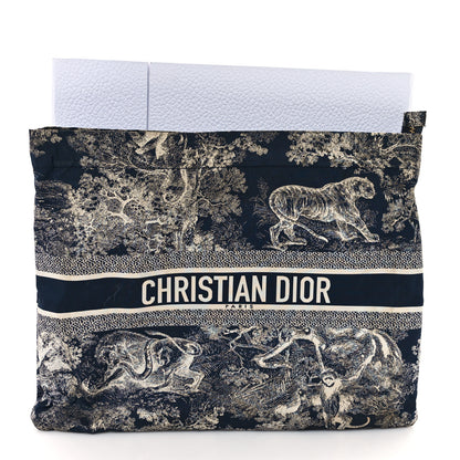 Christian Dior Technical Fabric Toile De Jouy Reverse Diortravel Zipped Pouch Blue Multicolor 10 of 10