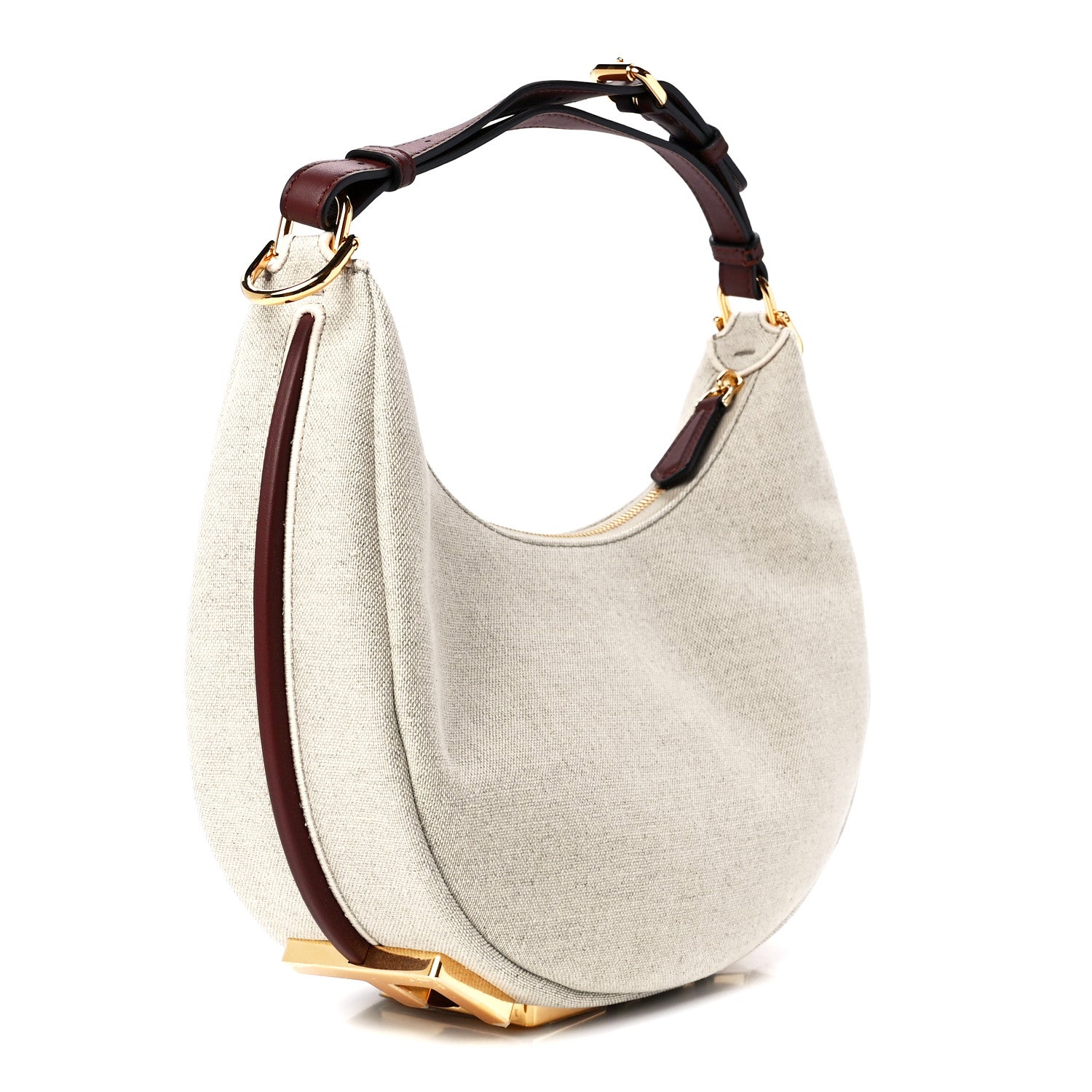 Fendi Canvas Vitello Grace Small Fendigraphy Hobo Bag Grezzo Ghianda 3 of 12