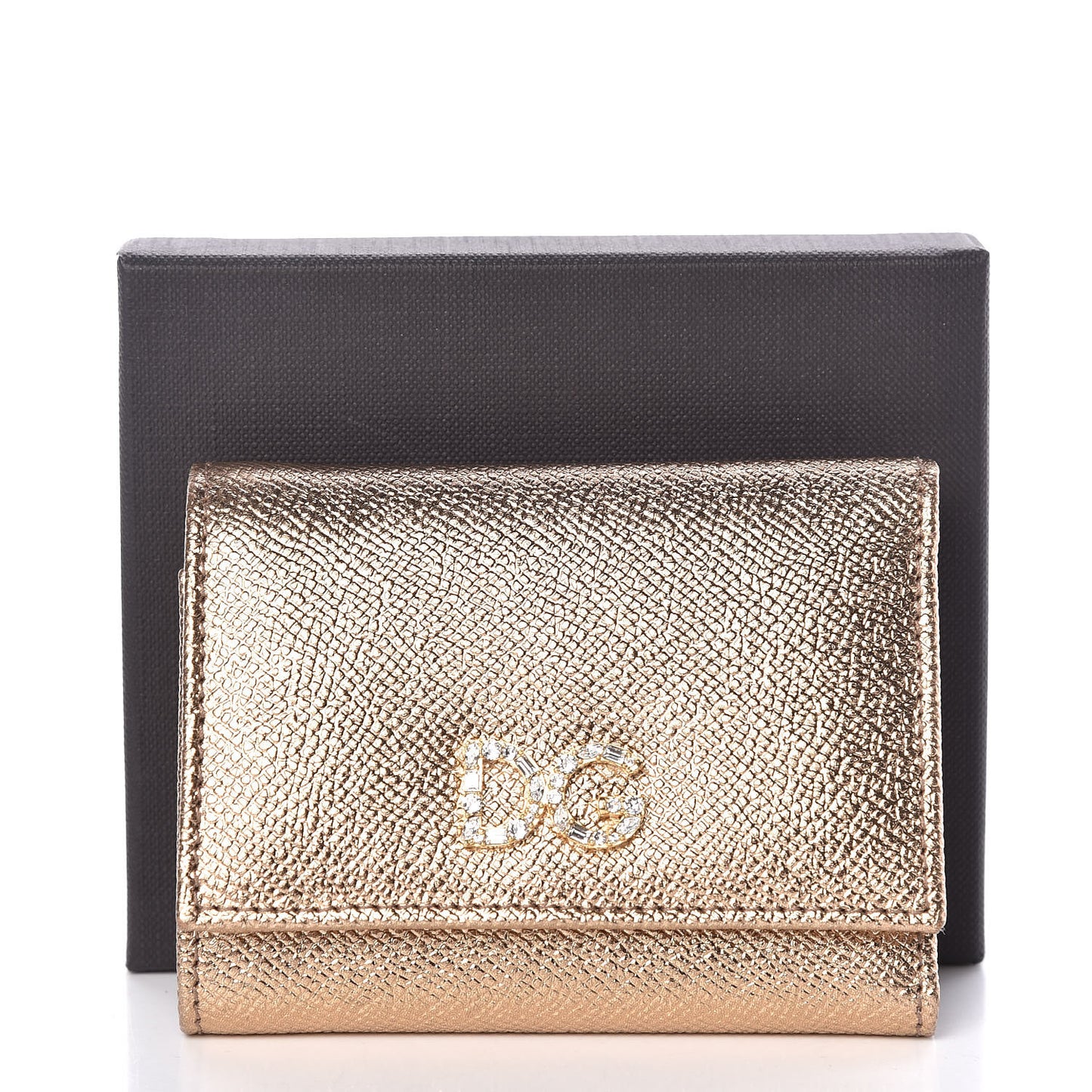 Laminato Dauphine French Flap Wallet Oro Antico