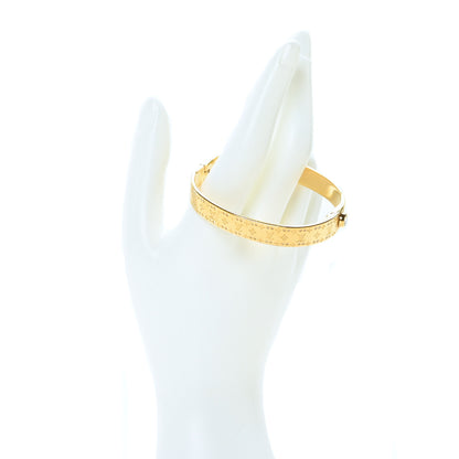 Louis Vuitton Brass Crystal Monogram Nanogram Strass Cuff M Gold 2 of 5
