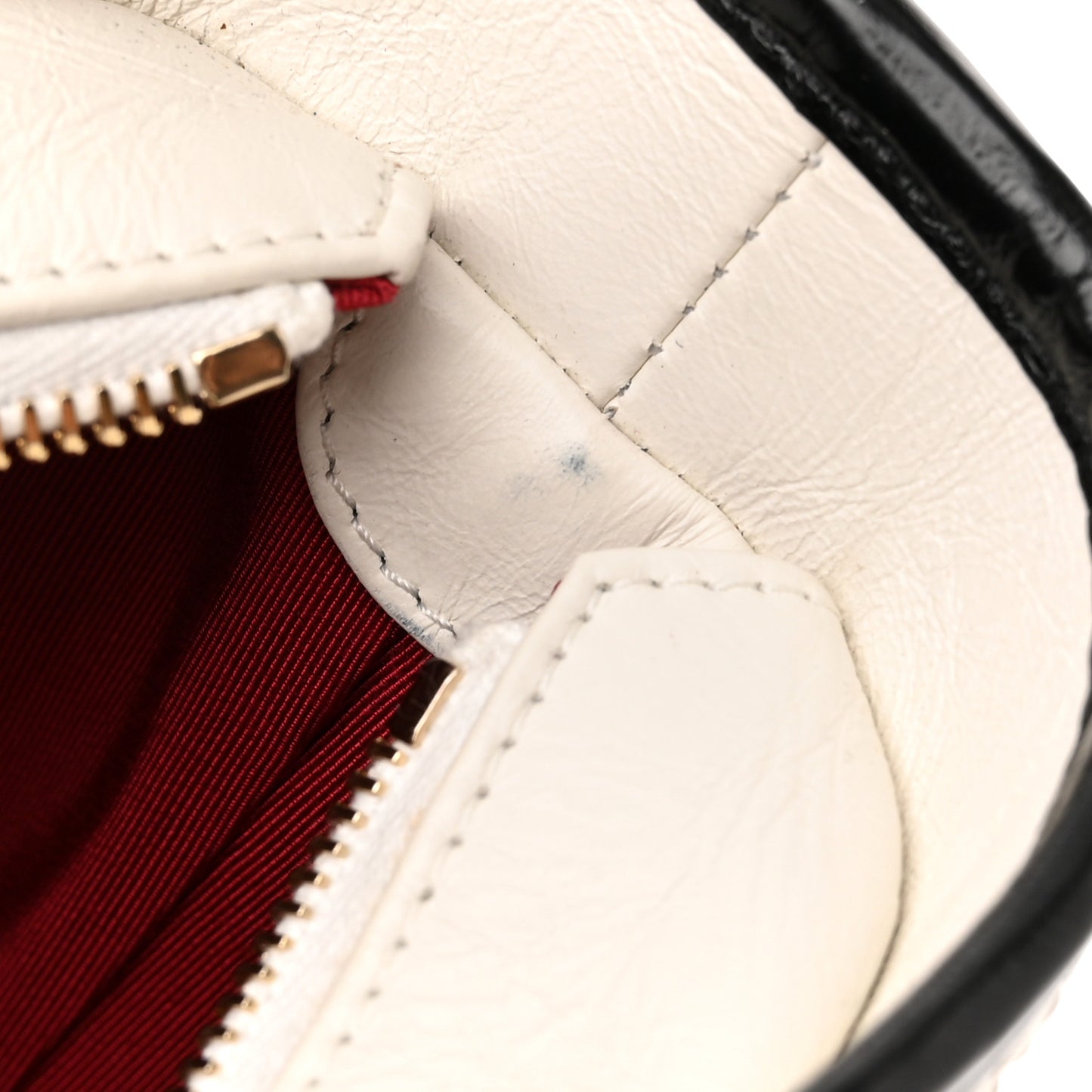 Aged Calfskin Quilted Medium Gabrielle Hobo Black White