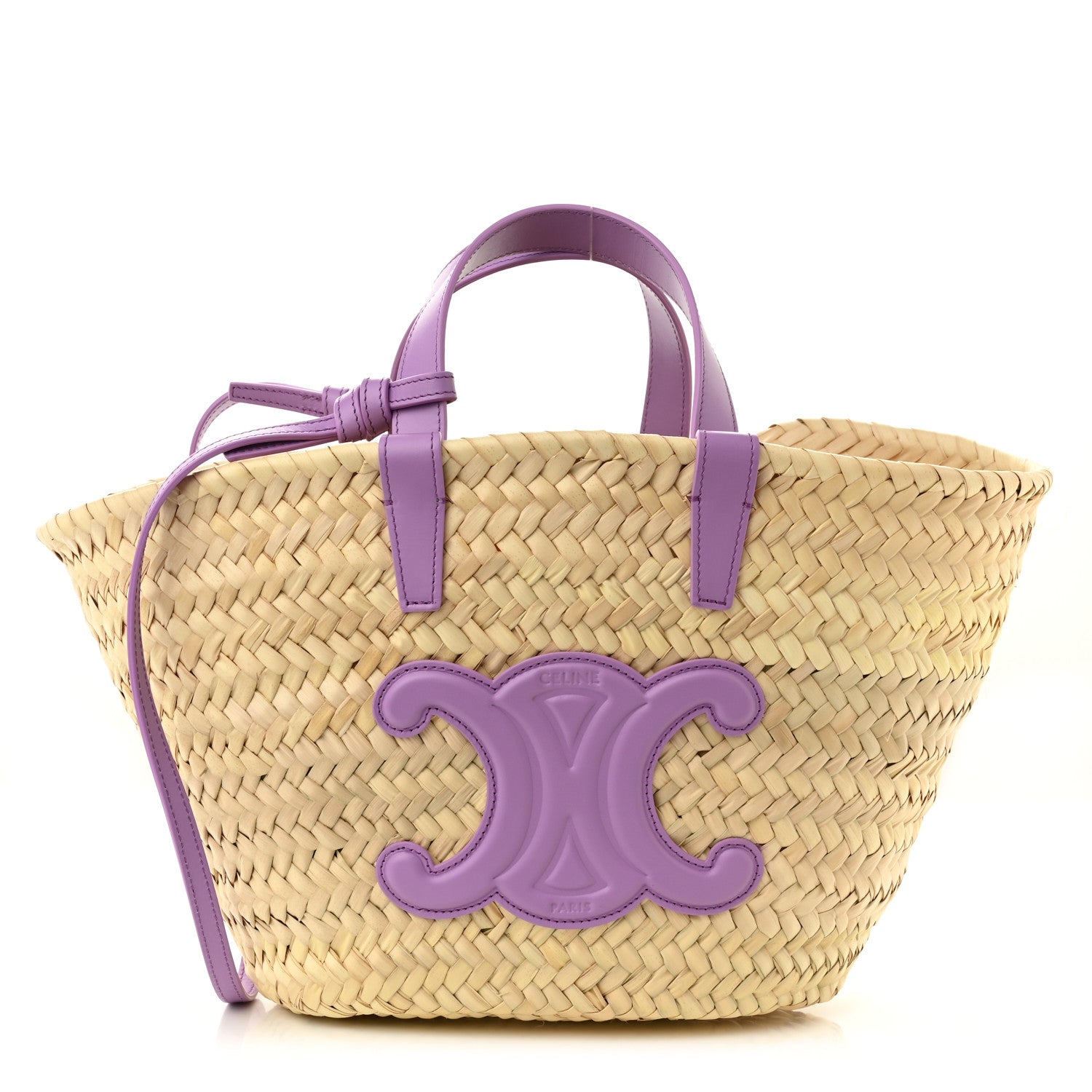 Celine Raffia Calfskin Triomphe Teen Panier Vintage Mauve 1 of 9