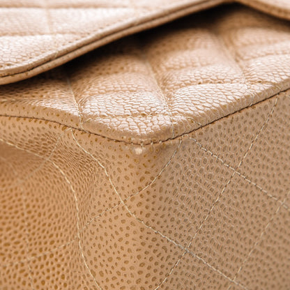 Chanel Caviar Quilted Medium Double Flap Beige 13 of 16