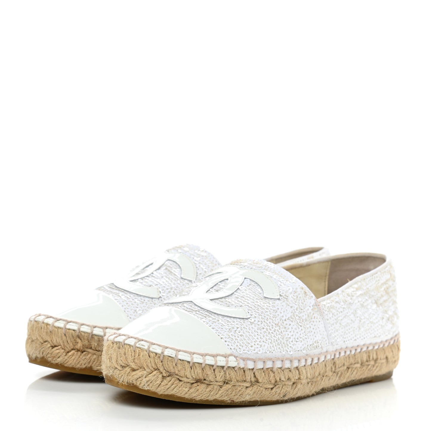 Patent Sequin CC Espadrilles 35 White