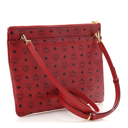 MCM Visetos Medium Crossbody Pouch Ruby Red 2 of 10