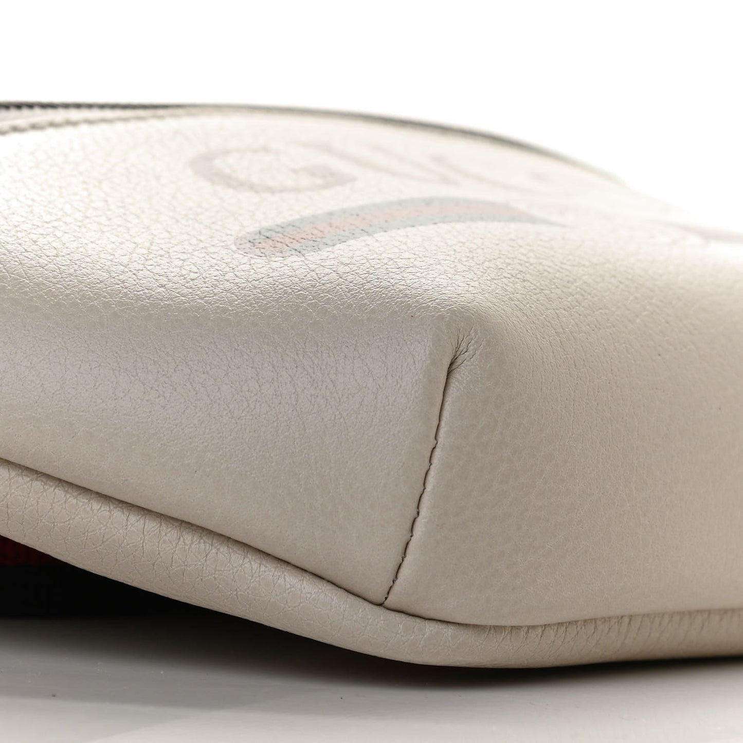 Grained Calfskin Small Logo Belt Bag White
