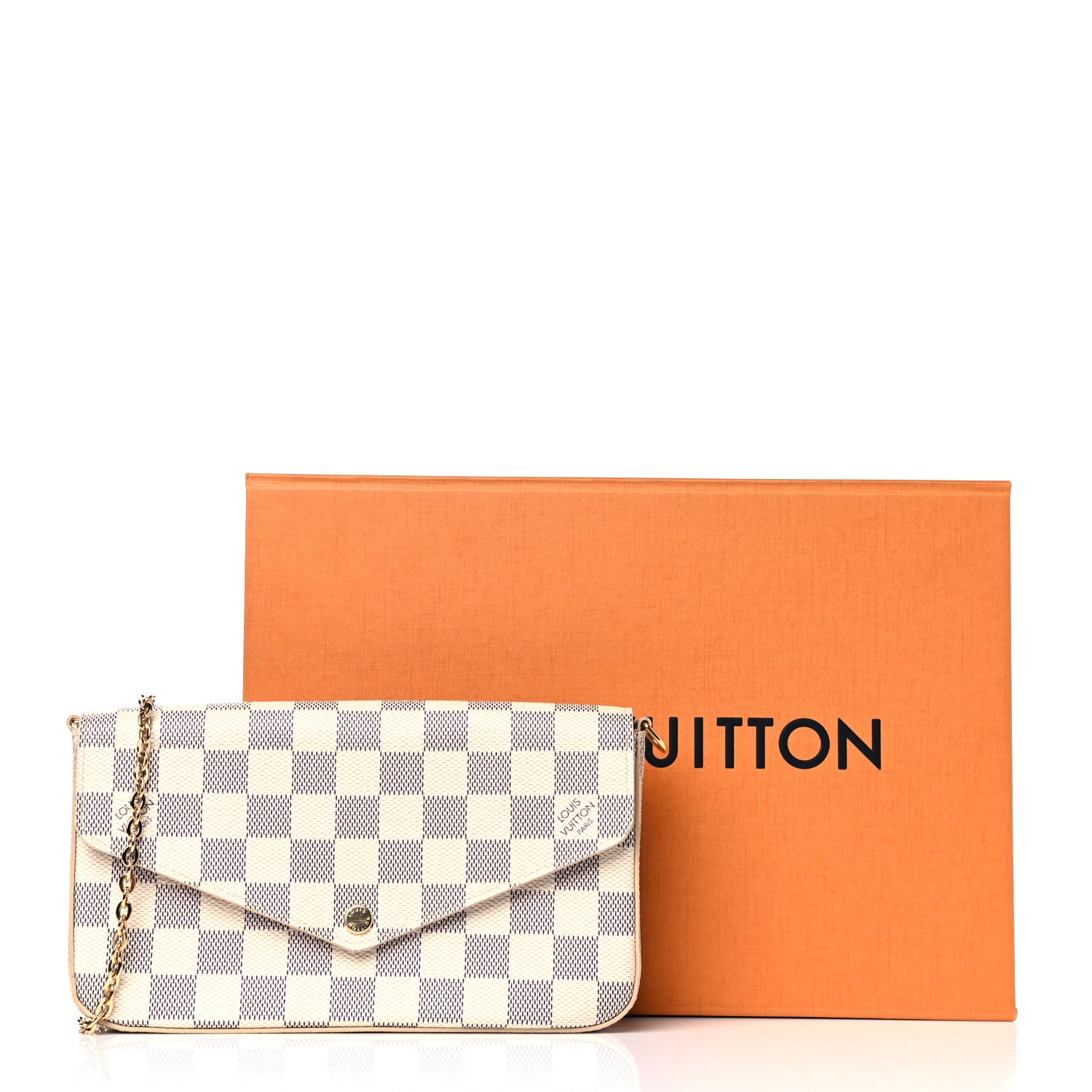 Louis Vuitton Damier Azur Pochette Felicie Chain Wallet Rose Ballerine 12 of 12