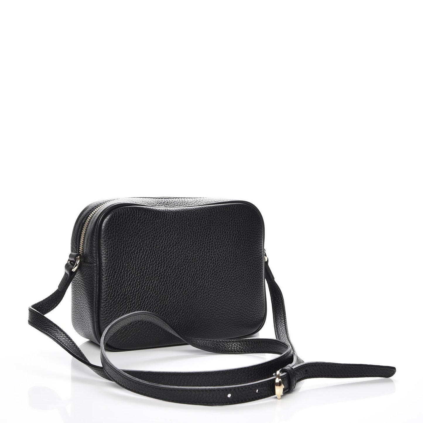 Pebbled Calfskin Small Soho Disco Bag Black