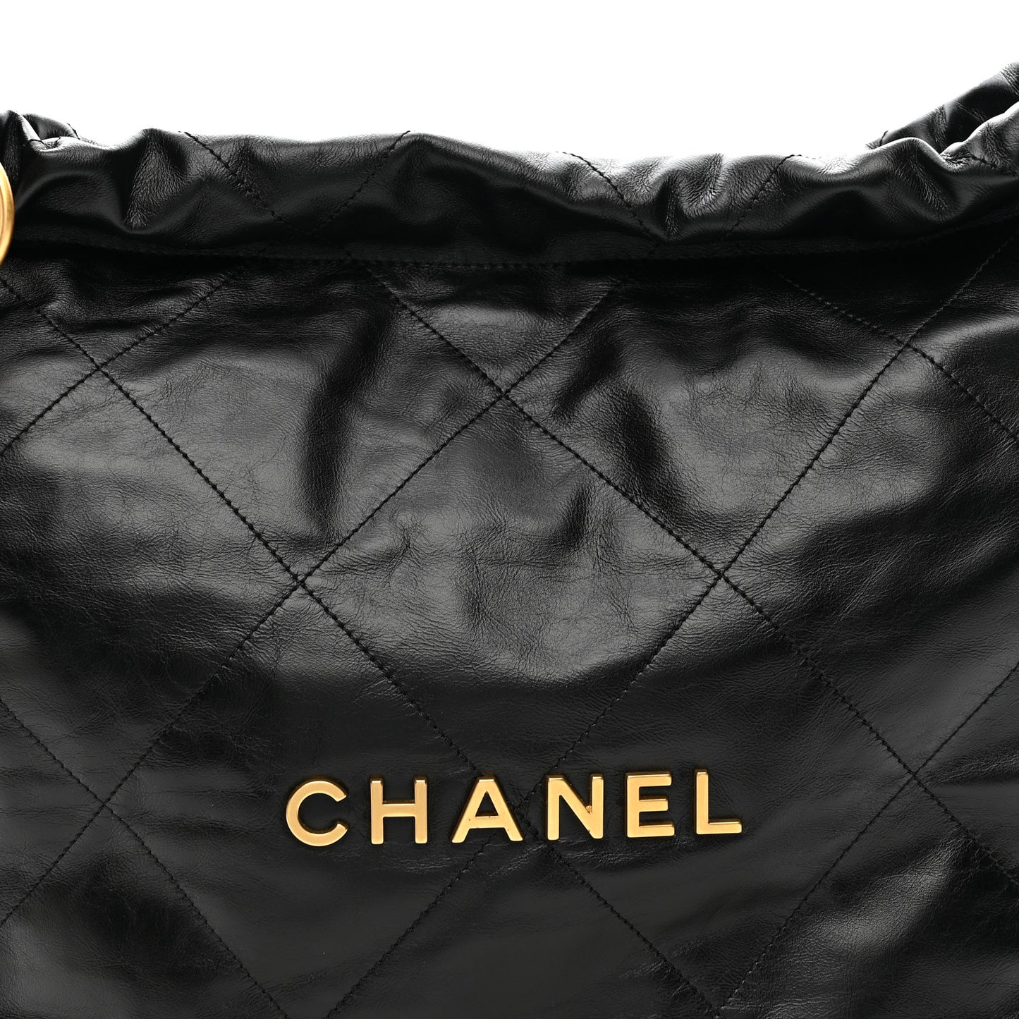 Shiny Calfskin Quilted Small Chanel 22 Black
