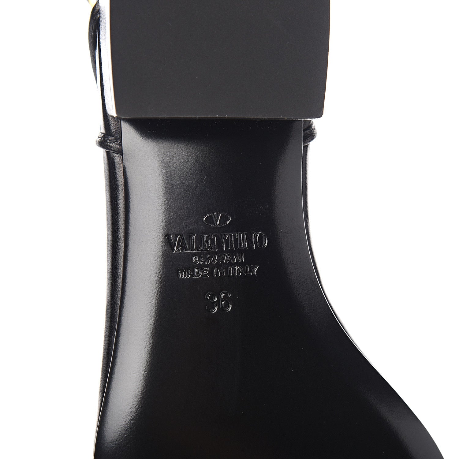 Valentino Garavani Calfskin Vlogo Slingback Low Heel Thong Sandals 36 Black 6 of 8