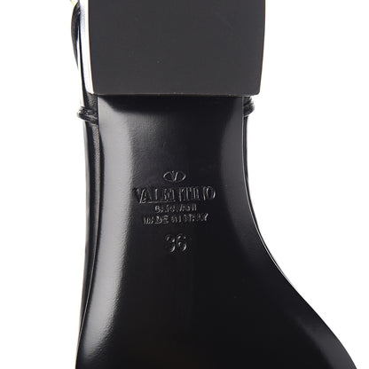 Valentino Garavani Calfskin Vlogo Slingback Low Heel Thong Sandals 36 Black 6 of 8