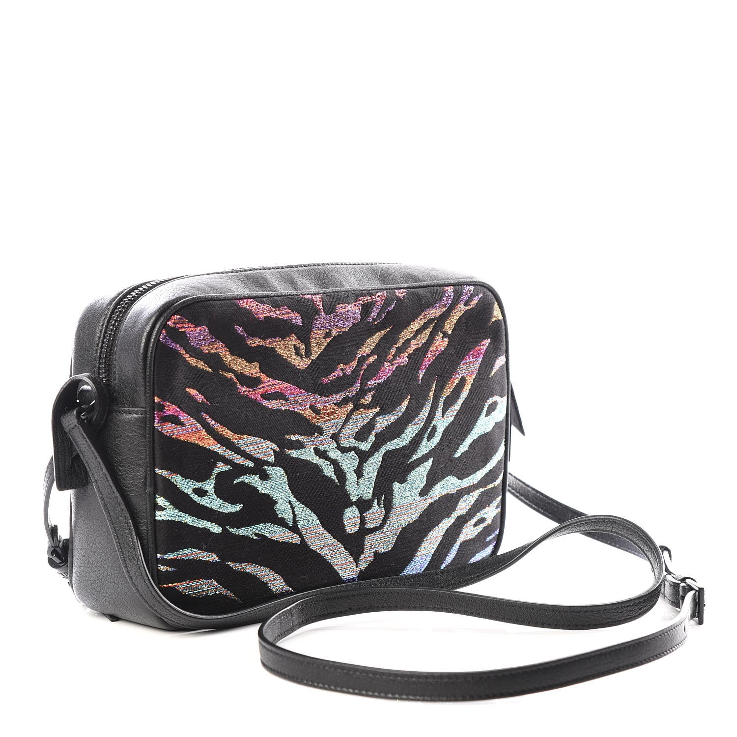 Saint Laurent Canvas Calfskin Metallic Tiger Print Monogram Lou Camera Bag Multicolor 2 of 8