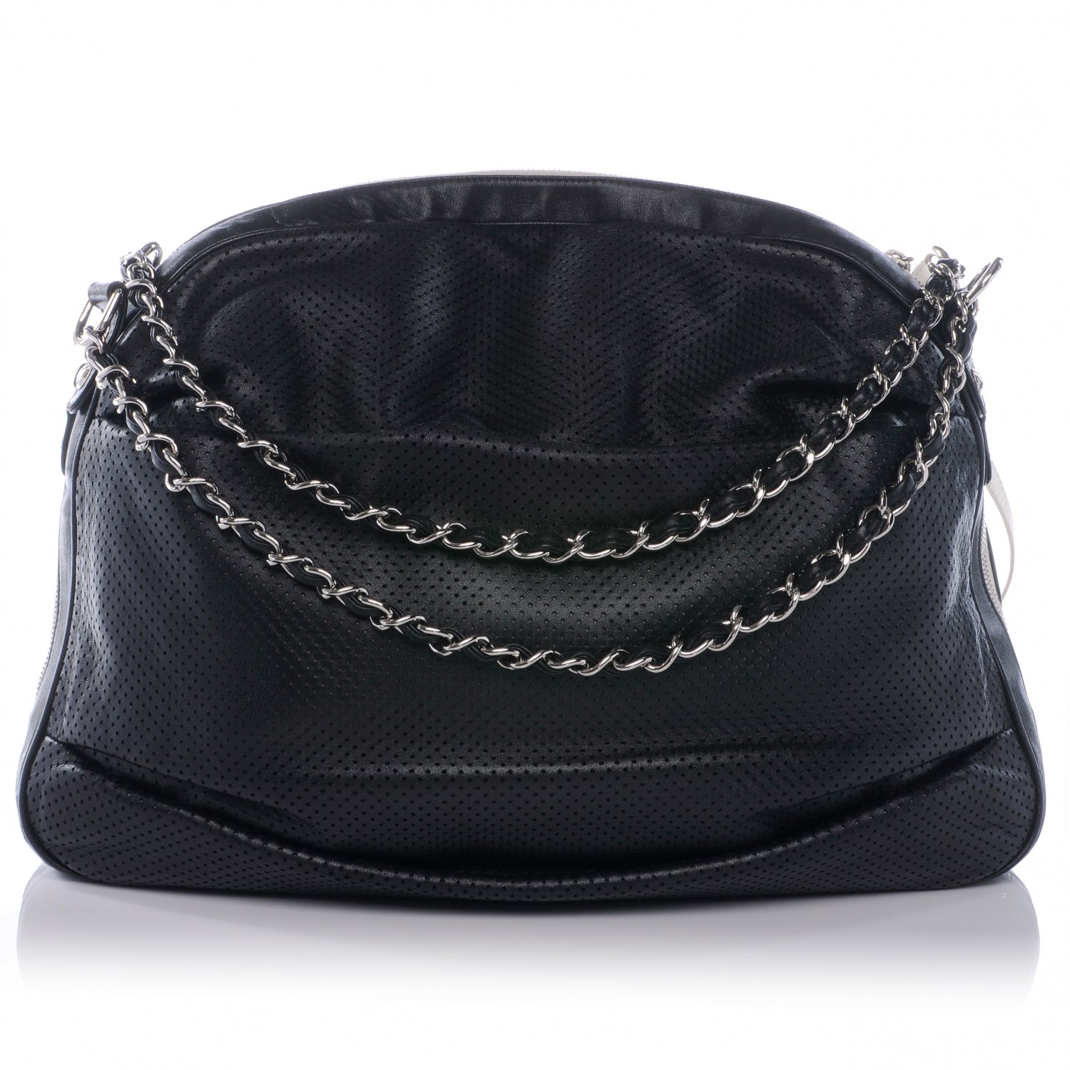 Chanel Perforated Baseball Spirit Ligne Hobo Black 4 of 9