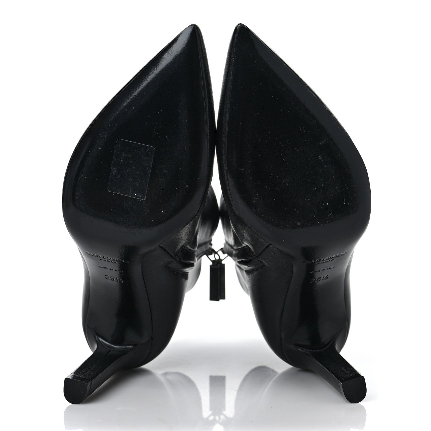 Saint Laurent Santiago Russo Kate 85 Zip Bootie 35.5 Black 5 of 9
