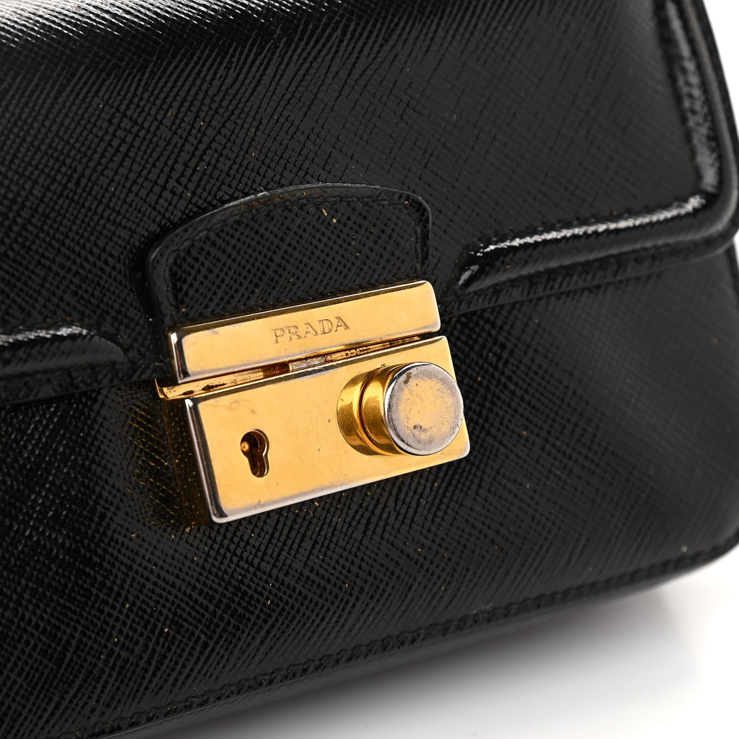 Saffiano Lux Sound Crossbody Bag Black