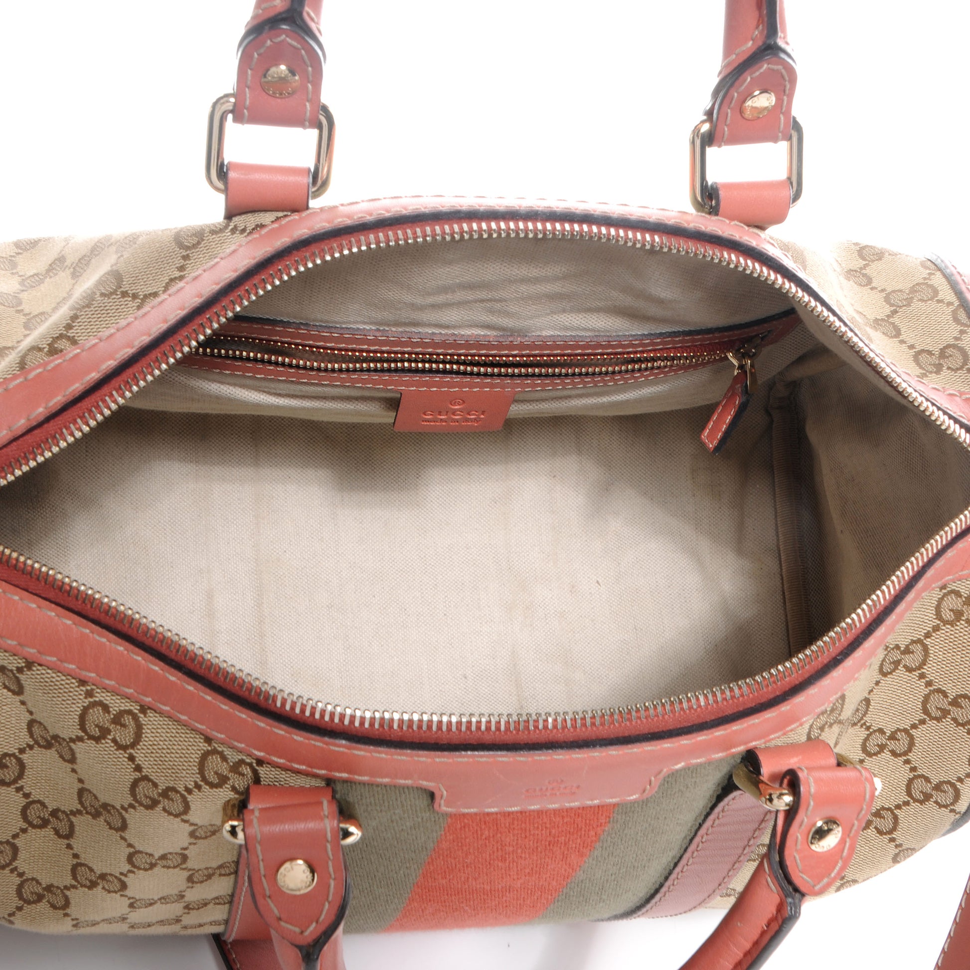 Gucci Monogram Vintage Web Medium Boston 5 of 8