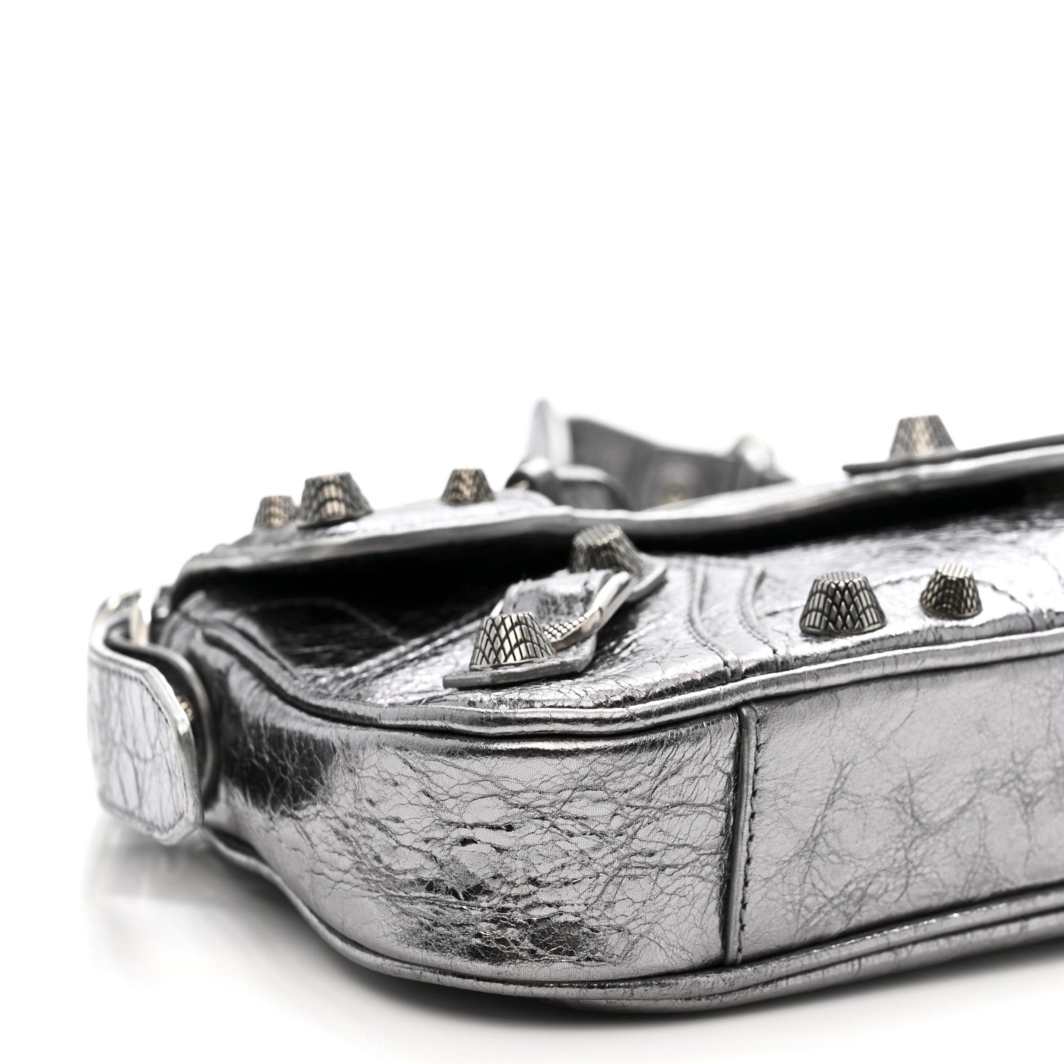 Balenciaga Metallic Agneau Arena Small Le Cagole Sling Bag Silver 9 of 10
