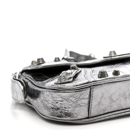 Balenciaga Metallic Agneau Arena Small Le Cagole Sling Bag Silver 9 of 10