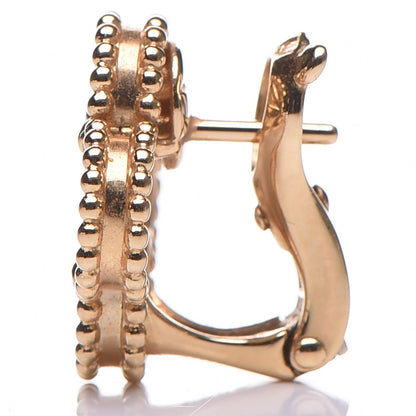 Van Cleef & Arpels 18K Yellow Gold Mother of Pearl Vintage Alhambra Earrings 3 of 4