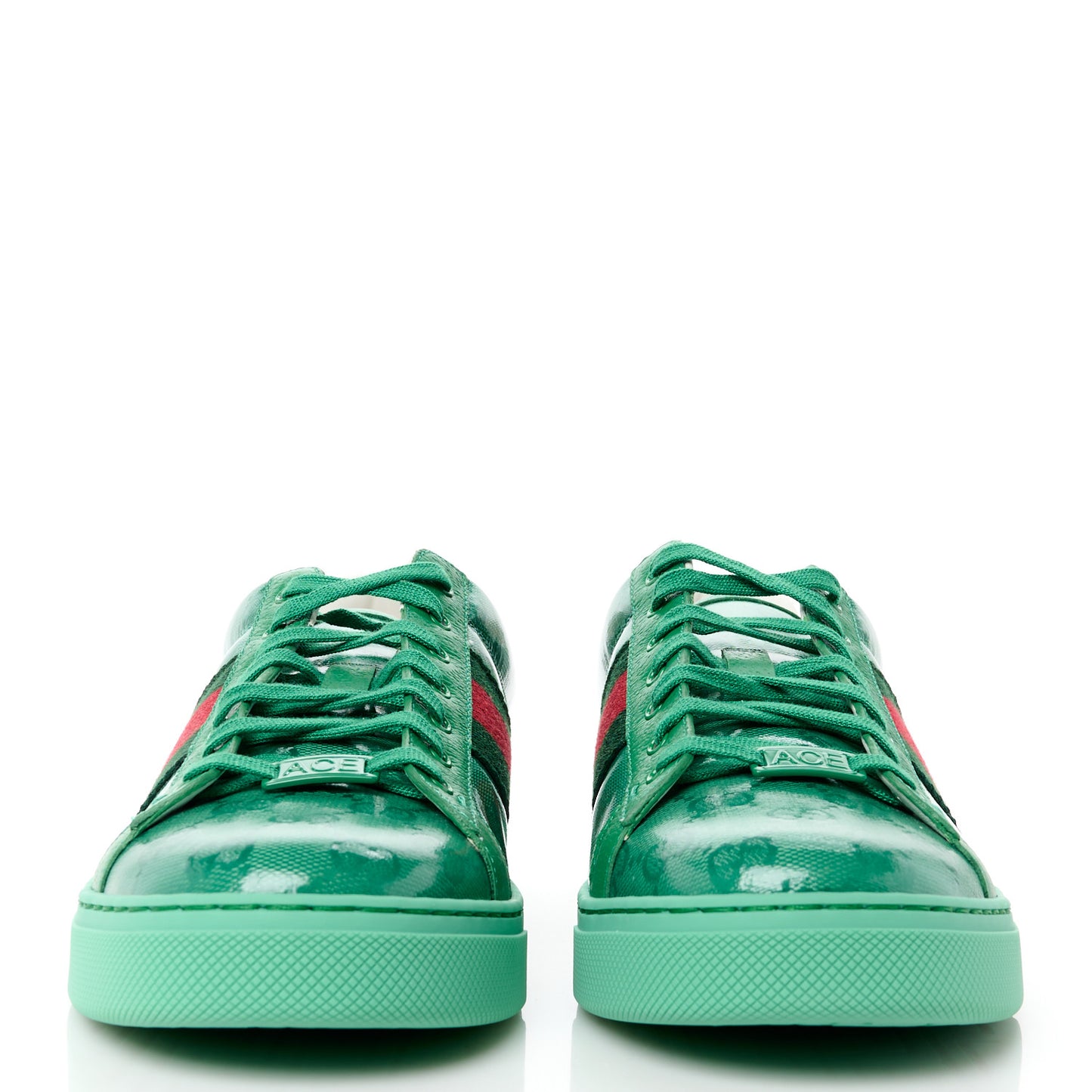Calfskin GG Tennis Embossed Mens Ace Sneakers 9 New Shamarock