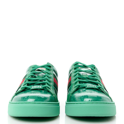 Gucci Calfskin GG Tennis Embossed Mens Ace Sneakers 9 New Shamarock 2 of 10