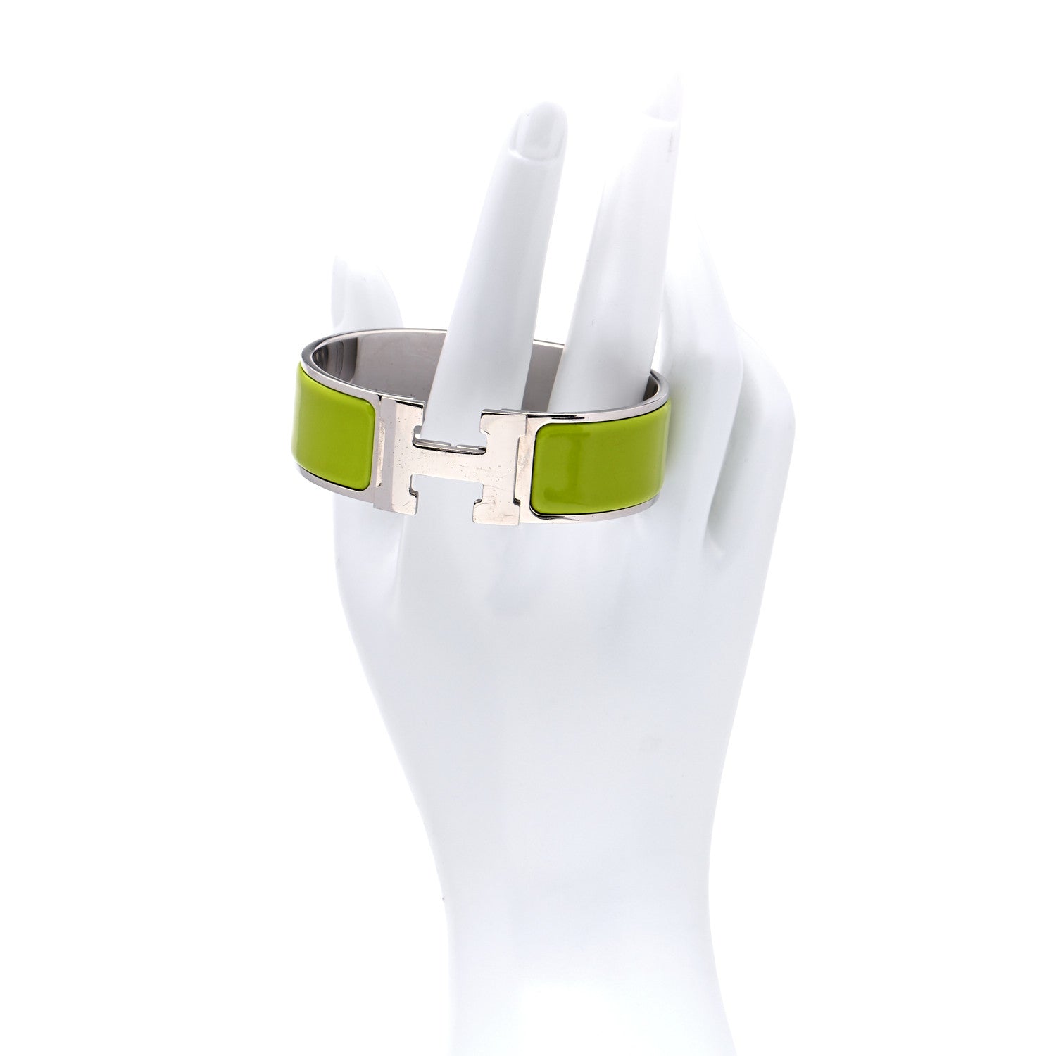 Hermes Enamel Wide Clic Clac H Bracelet GM Vert Anis 2 of 6