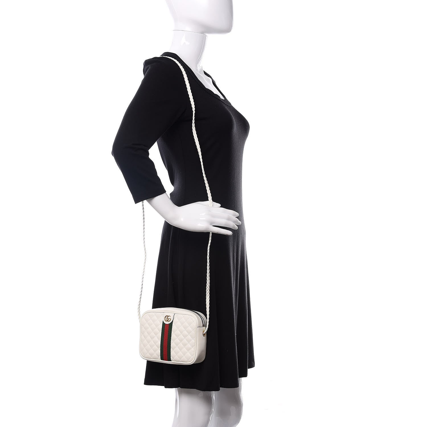 Gucci Calfskin Web Trapuntata Mini Shoulder Bag Off White 2 of 11