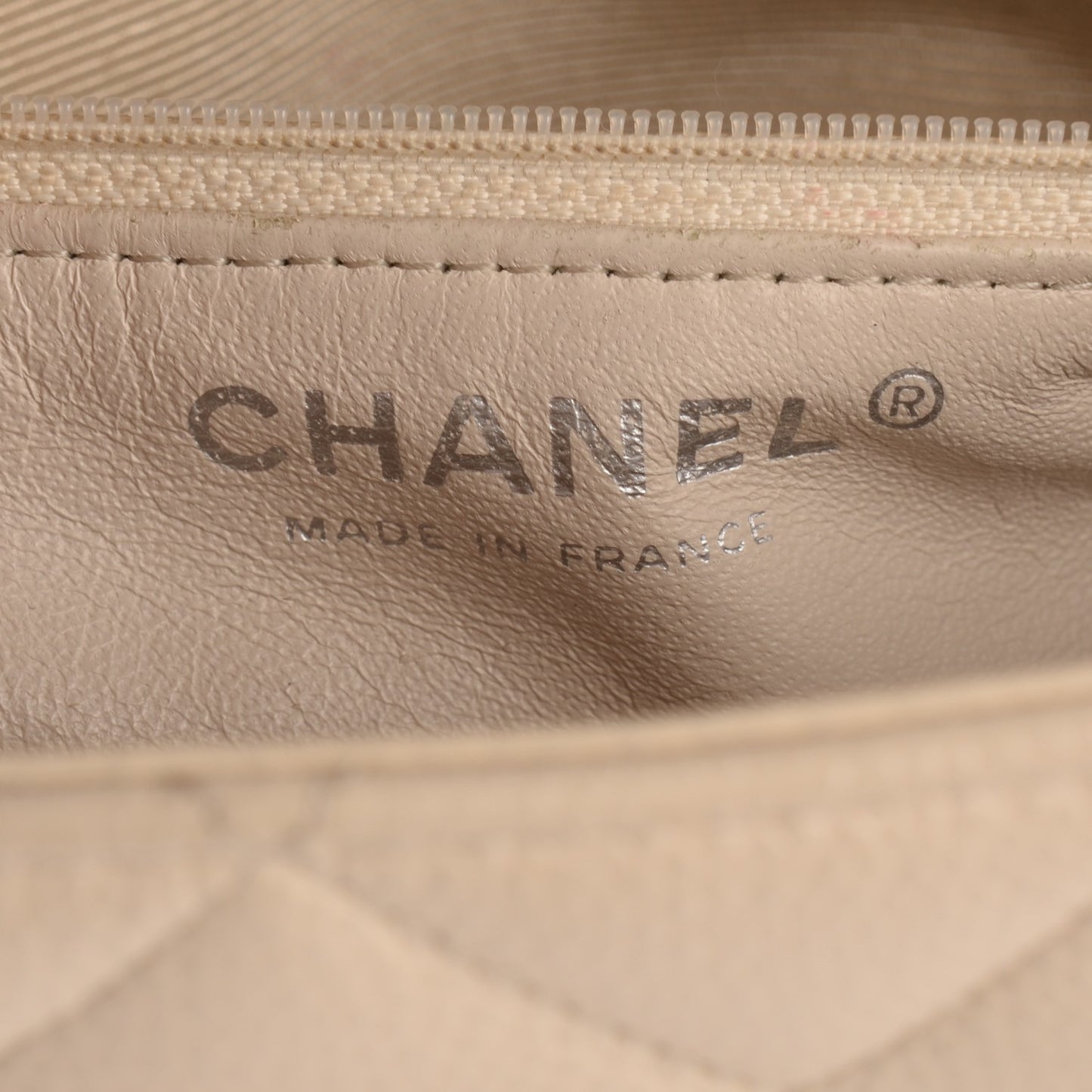 Caviar Quilted Medallion Tote Light Beige