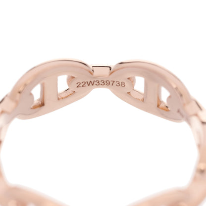 Hermes 18K Rose Gold PM Chaine d'Ancre Enchainee Ring 53 6.5 5 of 7