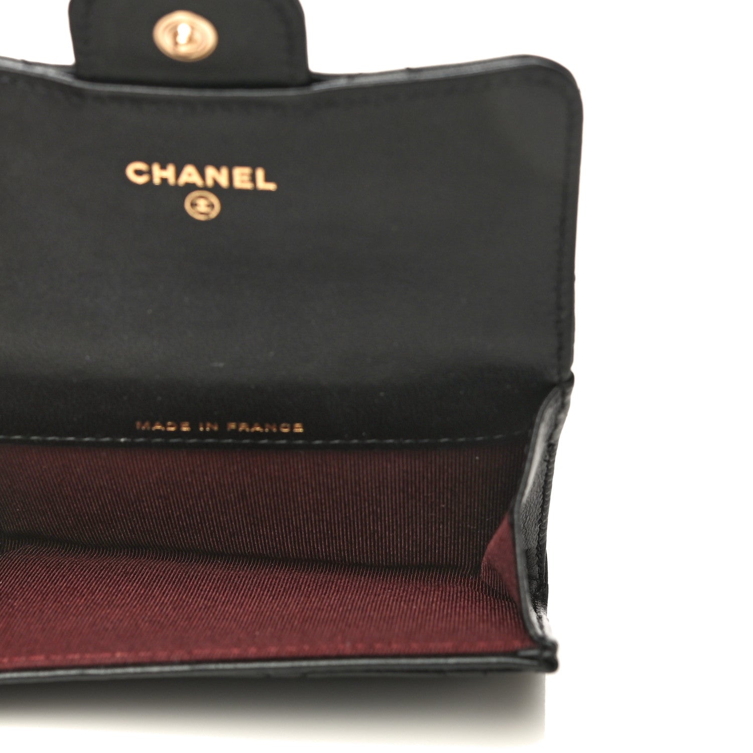 Chanel Lambskin Quilted Flap Card Holder Wallet Black 5 of 10