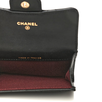 Chanel Lambskin Quilted Flap Card Holder Wallet Black 5 of 10