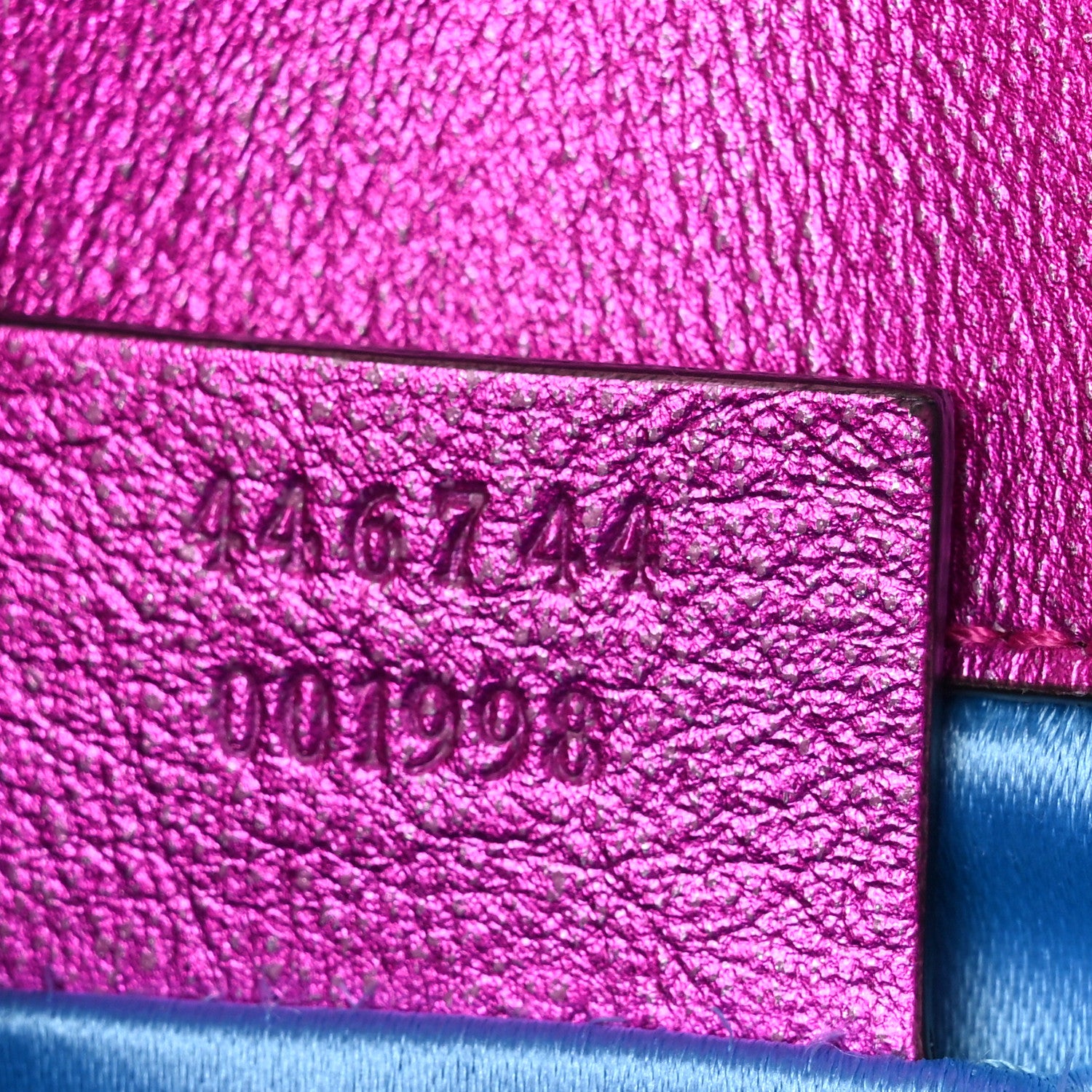 Gucci Metallic Calfskin Matelasse Mini GG Marmont Shoulder Bag Fuchsia 7 of 13