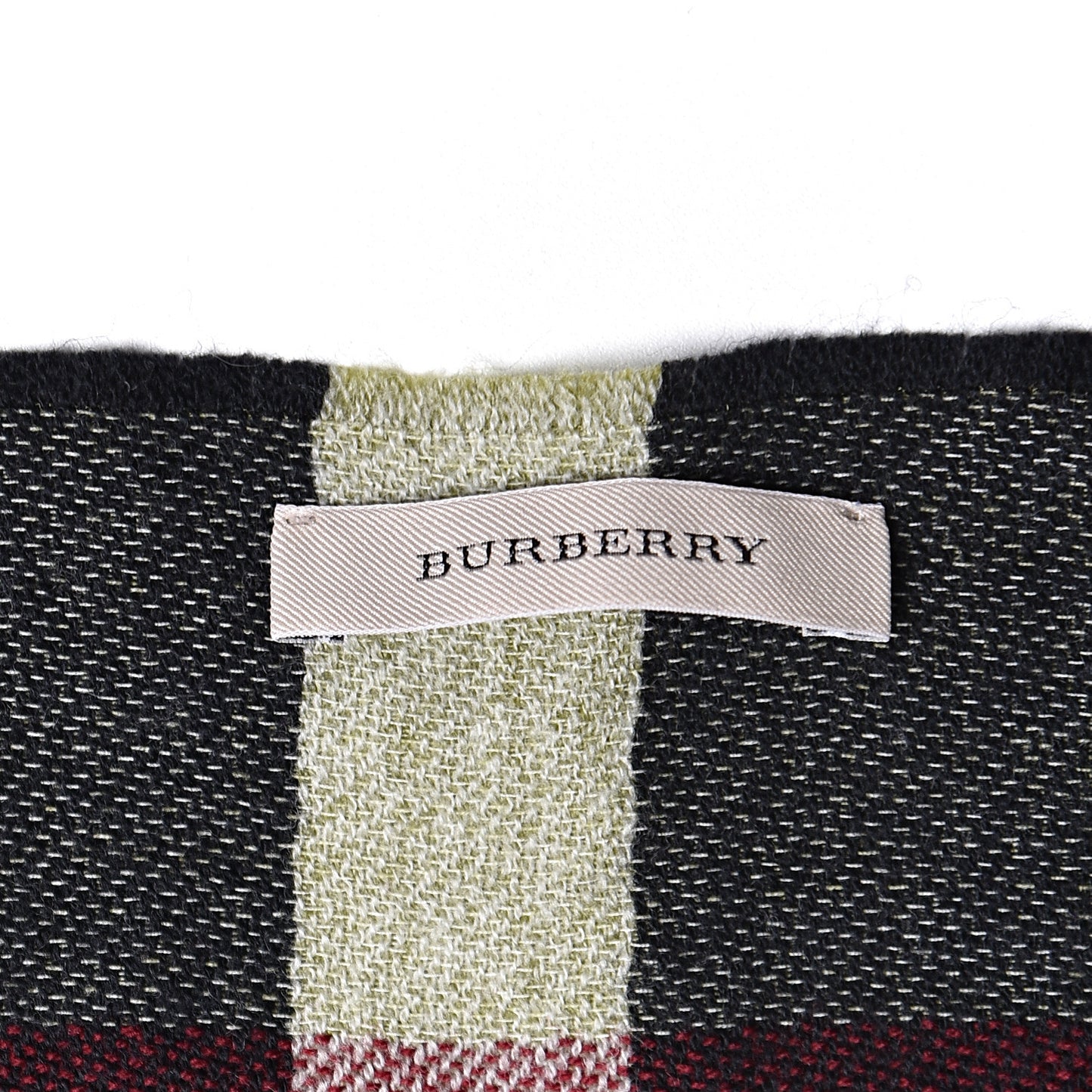 Wool Check Lightweight Scarf Green