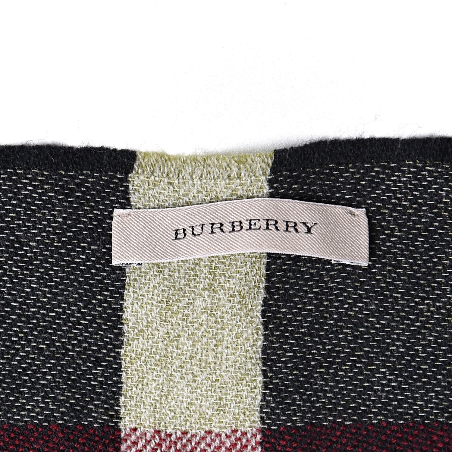 Burberry Wool Check Lightweight Scarf Green 4 of 5