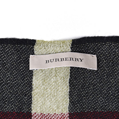 Burberry Wool Check Lightweight Scarf Green 4 of 5