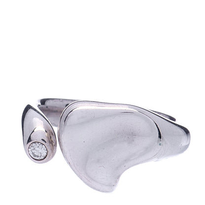 Tiffany Sterling Silver Diamond Elsa Peretti Full Heart Ring 56 7.5 1 of 5